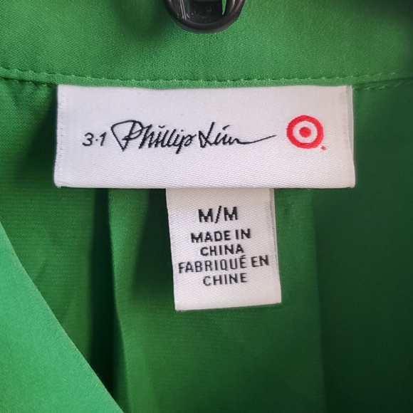 Philip Lim x Target Bright Green 🌞 Button up Top - Picture 4 of 11